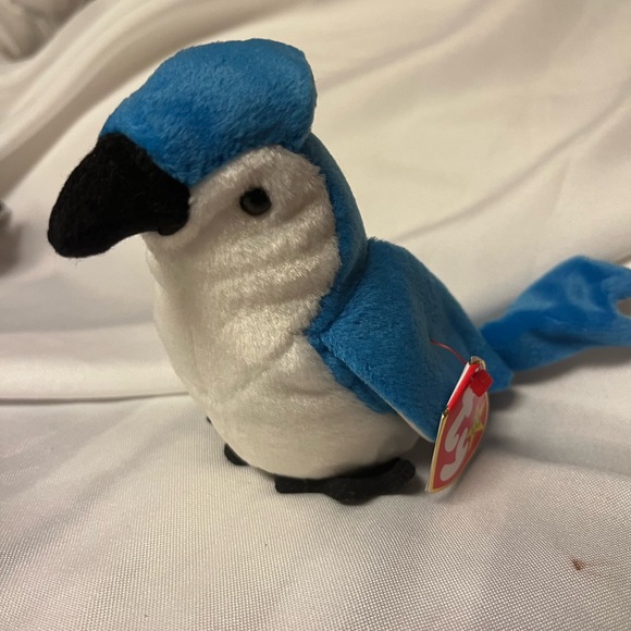 Ty Blue and White Plush Parrot - Picture 4 of 5